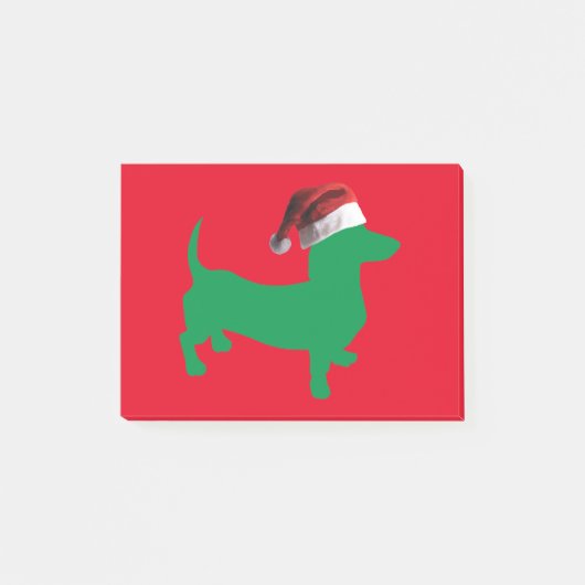 Groen-Doxie-en-Santa-Pet Post-it® Notes (Voorkant)