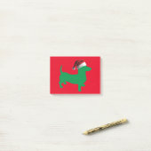 Groen-Doxie-en-Santa-Pet Post-it® Notes (Op bureau)