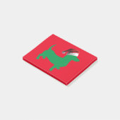 Groen-Doxie-en-Santa-Pet Post-it® Notes (Schuin)