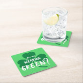Groen dragen? Shamrock St. Patrick's Day Party Kartonnen Onderzetters (Insitu)