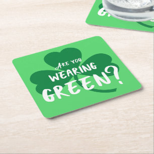 Groen dragen? Shamrock St. Patrick's Day Party Kartonnen Onderzetters