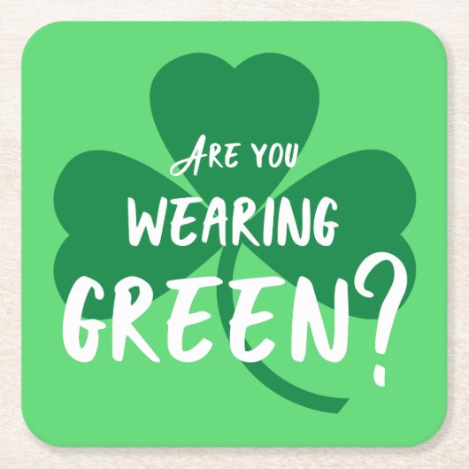 Groen dragen? Shamrock St. Patrick's Day Party Kartonnen Onderzetters (Voorkant)