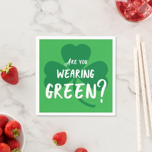 Groen dragen? Shamrock St. Patrick's Day Party Servetten (Insitu)