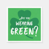 Groen dragen? Shamrock St. Patrick's Day Party Servetten (Voorkant)