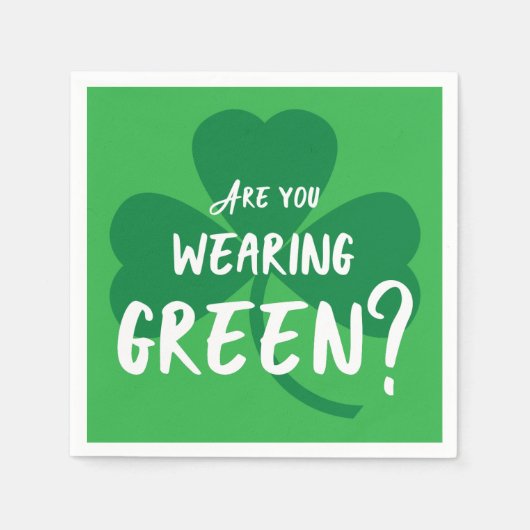 Groen dragen? Shamrock St. Patrick's Day Party Servetten (Voorkant)
