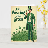 Groen Dragen St. Patrick Kaart (Gele Bloem)