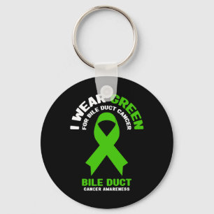 Groen dragen voor galwegkanker bewustzijn 2  sleutelhanger