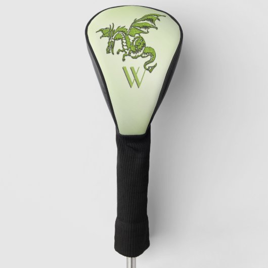 Groen dragomonogram voor gevechten golfheadcover (Voorkant)