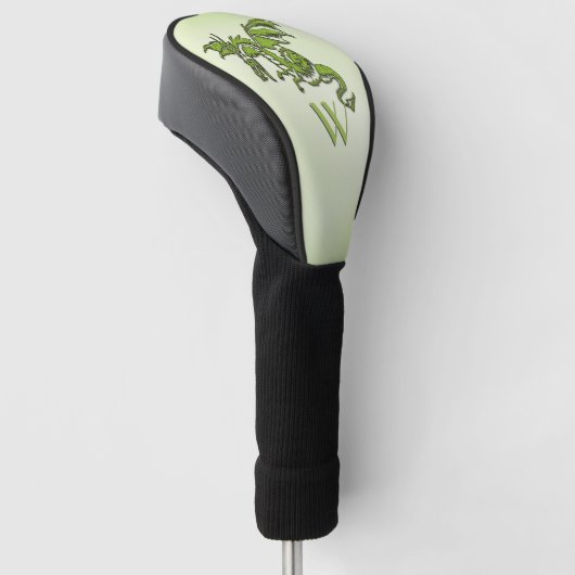 Groen dragomonogram voor gevechten golfheadcover (Schuin)
