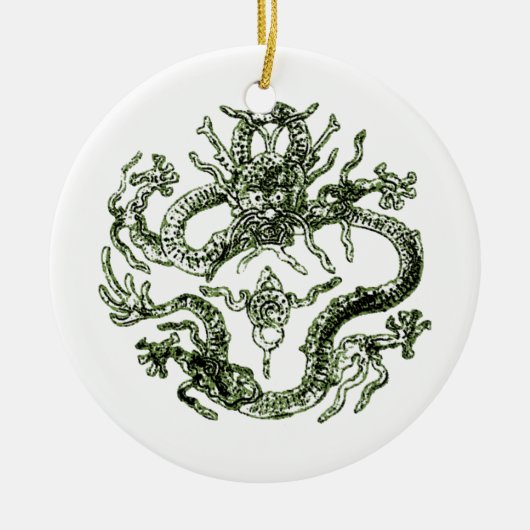 Groen dragon-Ornament Keramisch Ornament (Voorkant)