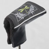 Groen dragonfly Rustic Golf Head Hoesje Golfheadcover (3/4 voorkant)