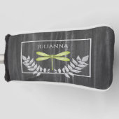 Groen dragonfly Rustic Golf Head Hoesje Golfheadcover (Voorkant)