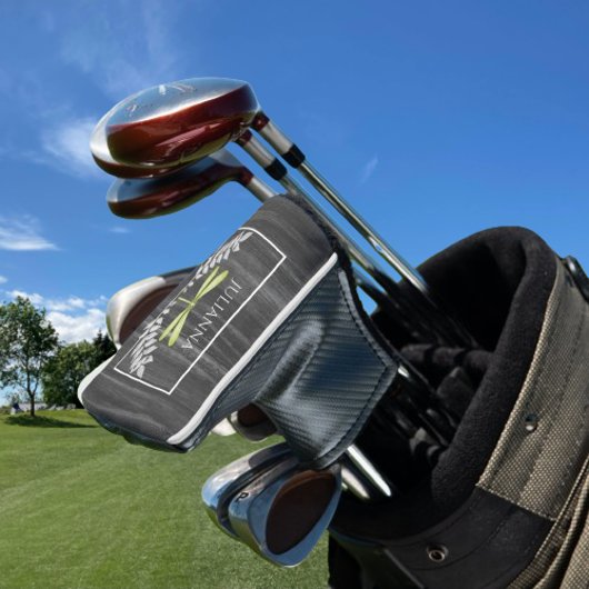 Groen dragonfly Rustic Golf Head Hoesje Golfheadcover