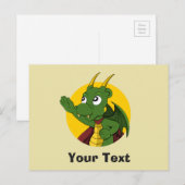 Groen drakencartoon briefkaart (Voorkant / Achterkant)