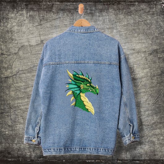 Groen Drakenportret Denim Jacket