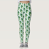 Groen Drakenportret Leggings (Voorkant)