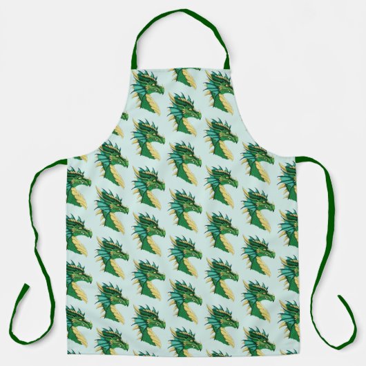Groen Drakenportret Schort (Voorkant)