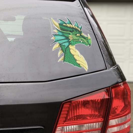 Groen Drakenportret Sticker