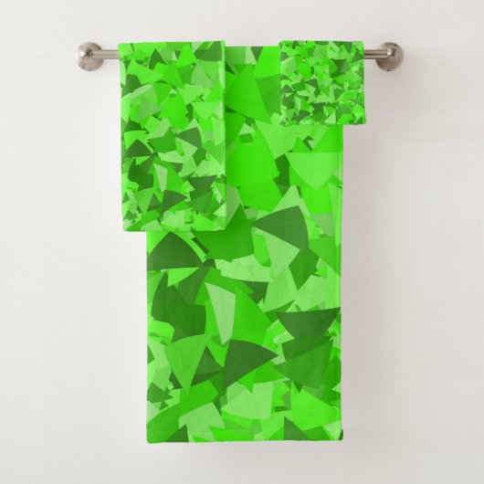 Groen Driehoek Patroon Bad Handdoek (Insitu)
