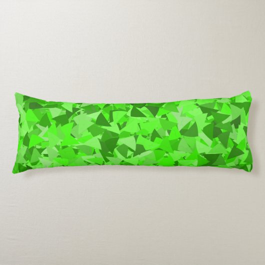 Groen Driehoekpatroon Lichaamskussen (Voorkant)