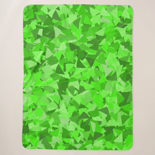 Groen Driehoekpatroon Sherpa Deken (Voorkant)
