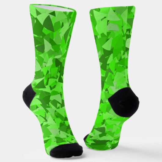 Groen Driehoekpatroon Sokken (Gebogen)