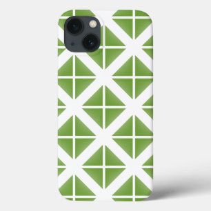 Groen driehoekspatroon iPhone 13 hoesje