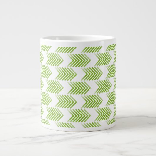 Groen driehoekspatroon grote koffiekop (Voorkant)