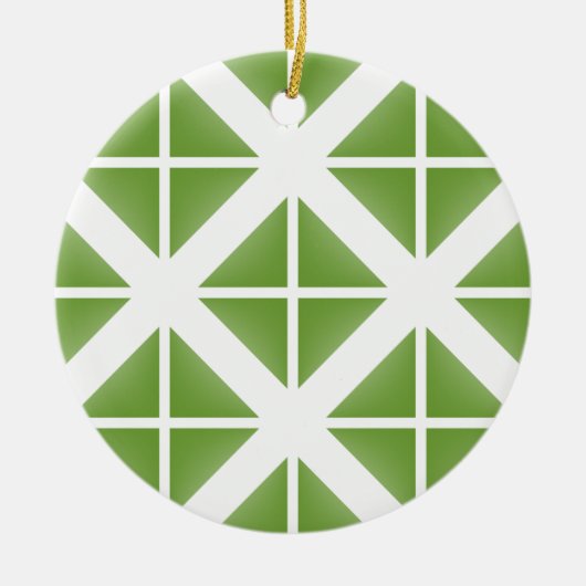 Groen driehoekspatroon keramisch ornament (Voorkant)