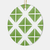 Groen driehoekspatroon keramisch ornament (Links)