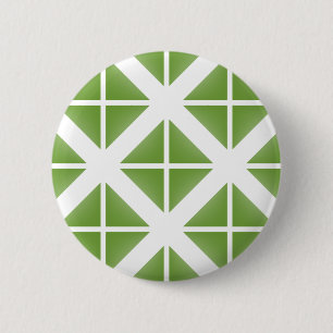 Groen driehoekspatroon ronde button 5,7 cm