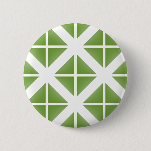 Groen driehoekspatroon ronde button 5,7 cm (Voorkant)