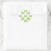 Groen driehoekspatroon ronde sticker (Tas)