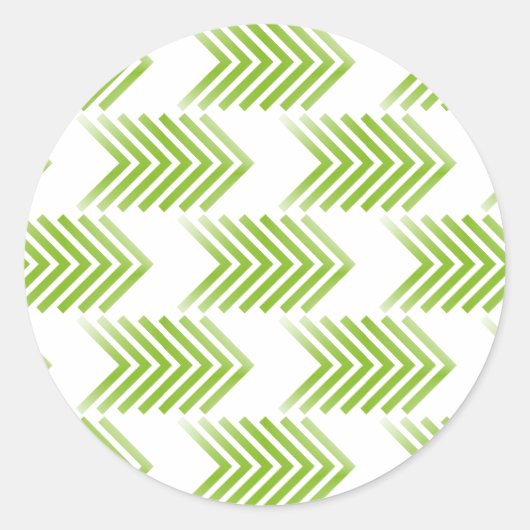 Groen driehoekspatroon ronde sticker (Voorkant)