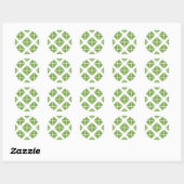 Groen driehoekspatroon ronde sticker (Vel)