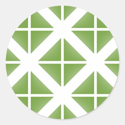 Groen driehoekspatroon ronde sticker (Voorkant)