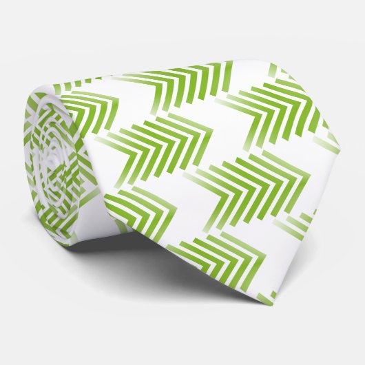 Groen driehoekspatroon stropdas (Opgerold)