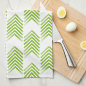 Groen driehoekspatroon theedoek (Quarter Fold)