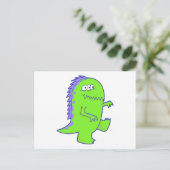 groen driekleurig dinemonster briefkaart (Staand voorkant)