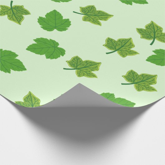 Groen druivenblad cadeaupapier (Hoek)