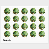 Groen druivenblad ronde sticker (Vel)