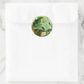 Groen druivenblad ronde sticker (Tas)