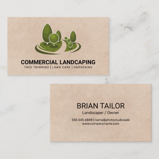 Groen duimblad | gazon | landschapsarchitectuur visitekaartje (Voorkant / Achterkant)