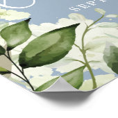 Groen Dusty Blue Bridal Luncheon Welkomstbord Poster (Hoek)