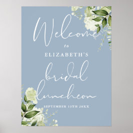 Groen Dusty Blue Bridal Luncheon Welkomstbord Poster
