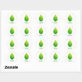 Groen eco-blad ronde sticker (Vel)