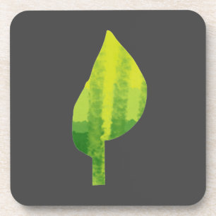 Groen eco-natuur bladerontwerp bier onderzetter