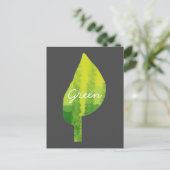 Groen eco-natuur bladerontwerp briefkaart (Staand voorkant)