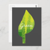 Groen eco-natuur bladerontwerp briefkaart (Voorkant / Achterkant)