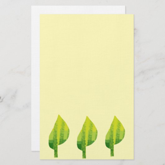 Groen eco-natuur bladerontwerp briefpapier (Voorkant / Achterkant)